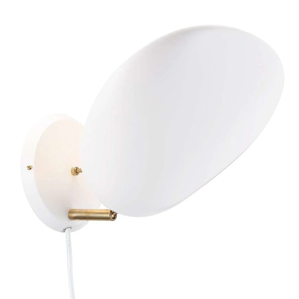 White Brass and Steel Wall Lamp