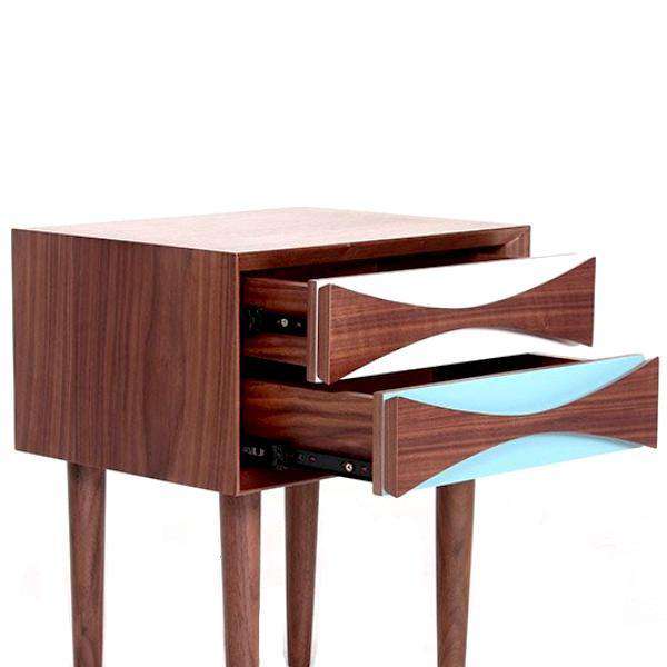 Walnut Veneer Nightstand, 16-Inch