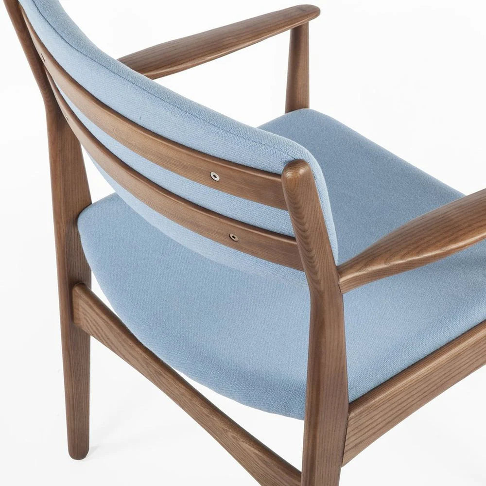 Blue Ash and Fabric Dining Chair