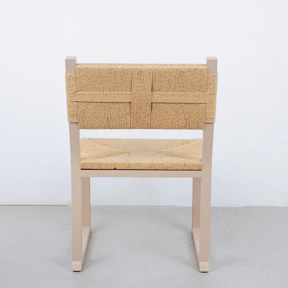 Ivory Teak and Seagrass Dining Chair