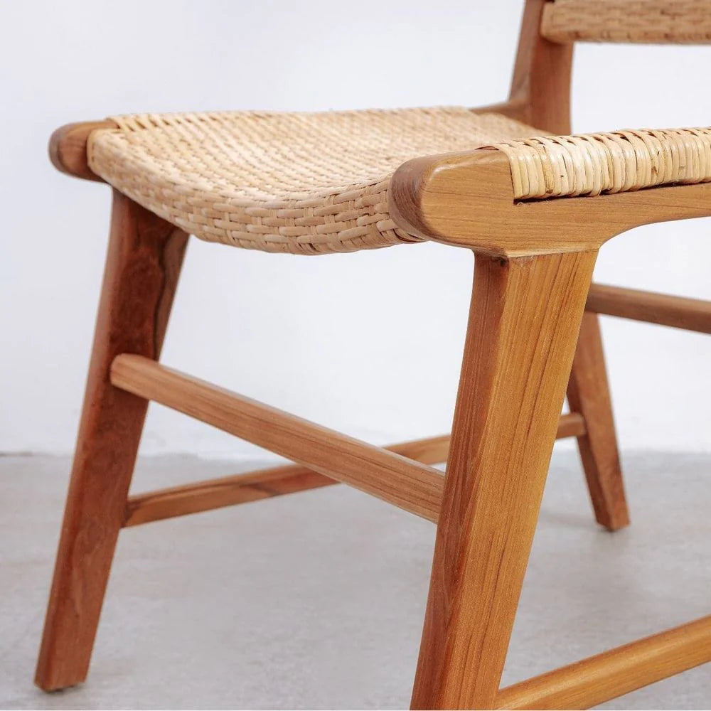 Natural Teak and Rattan Dining Chair – FL1024