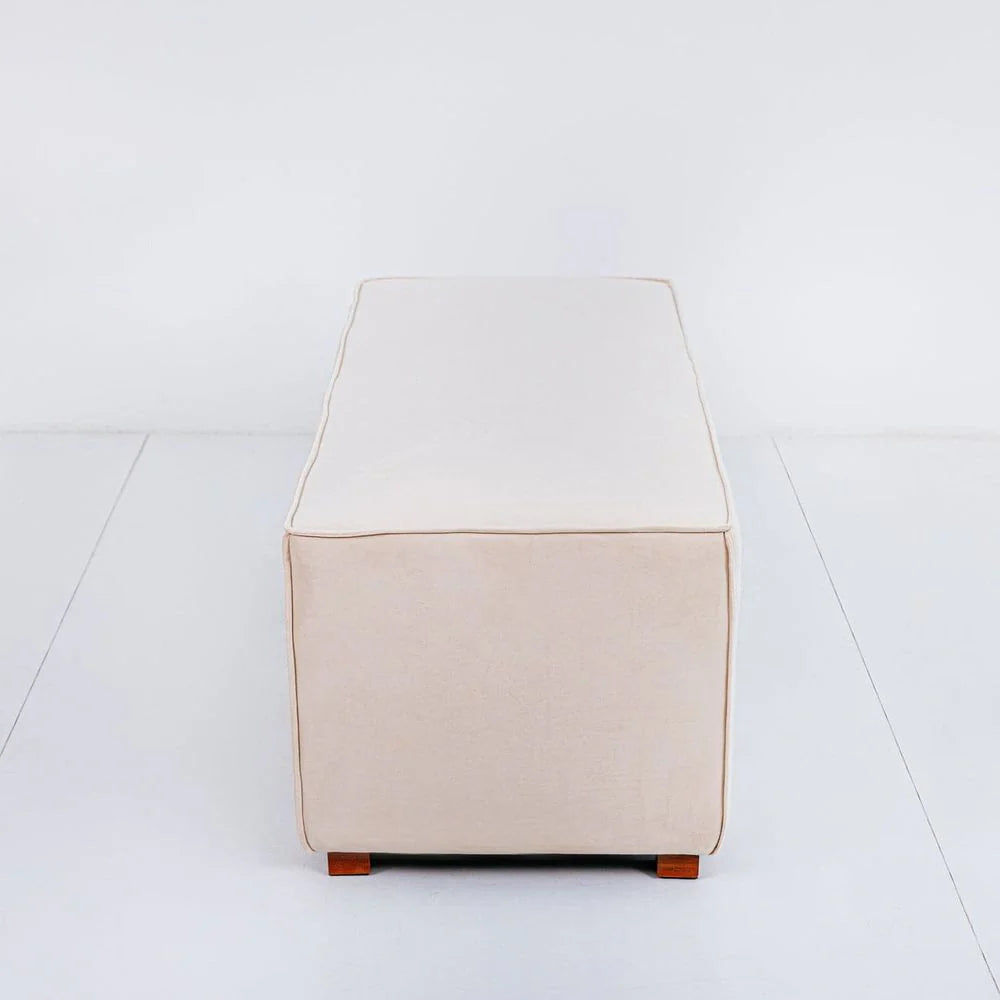 Beige Velvet Sectional Arm Module