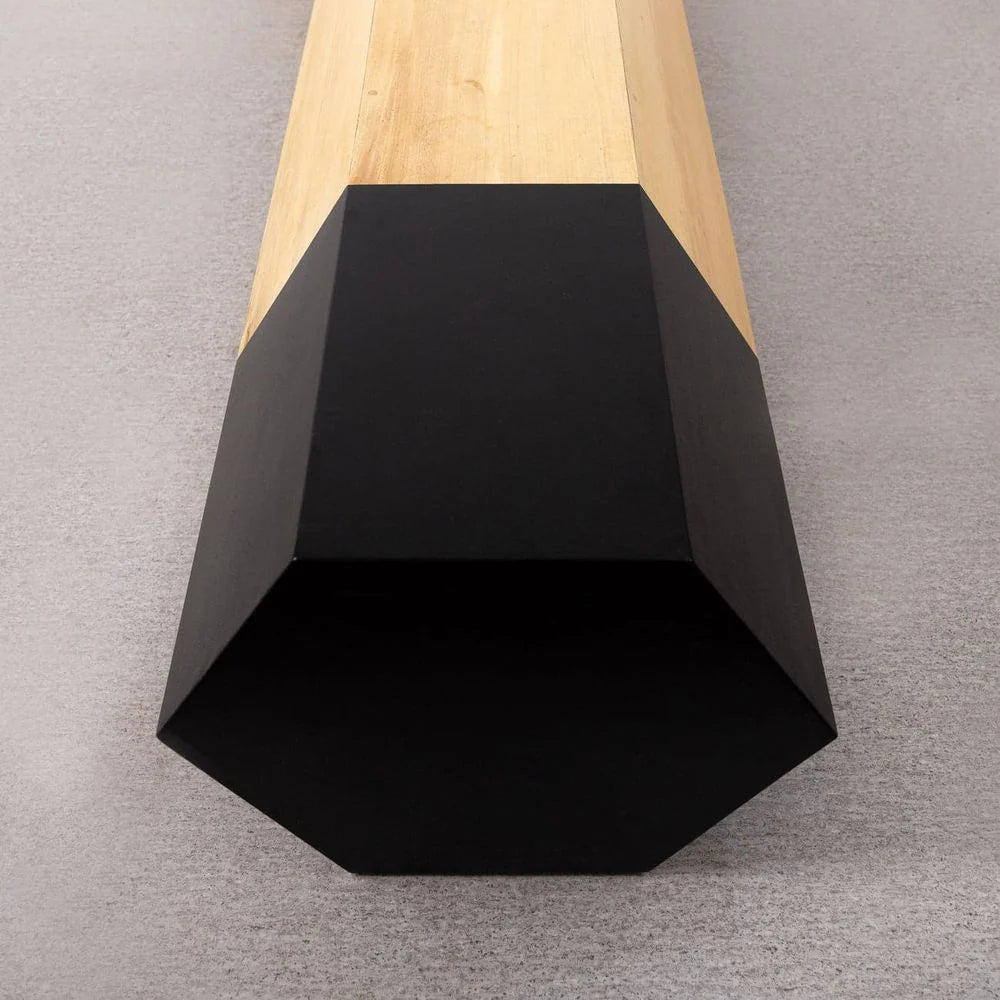 Mahogany Bench in Natural and Black, 69.7-Inch
