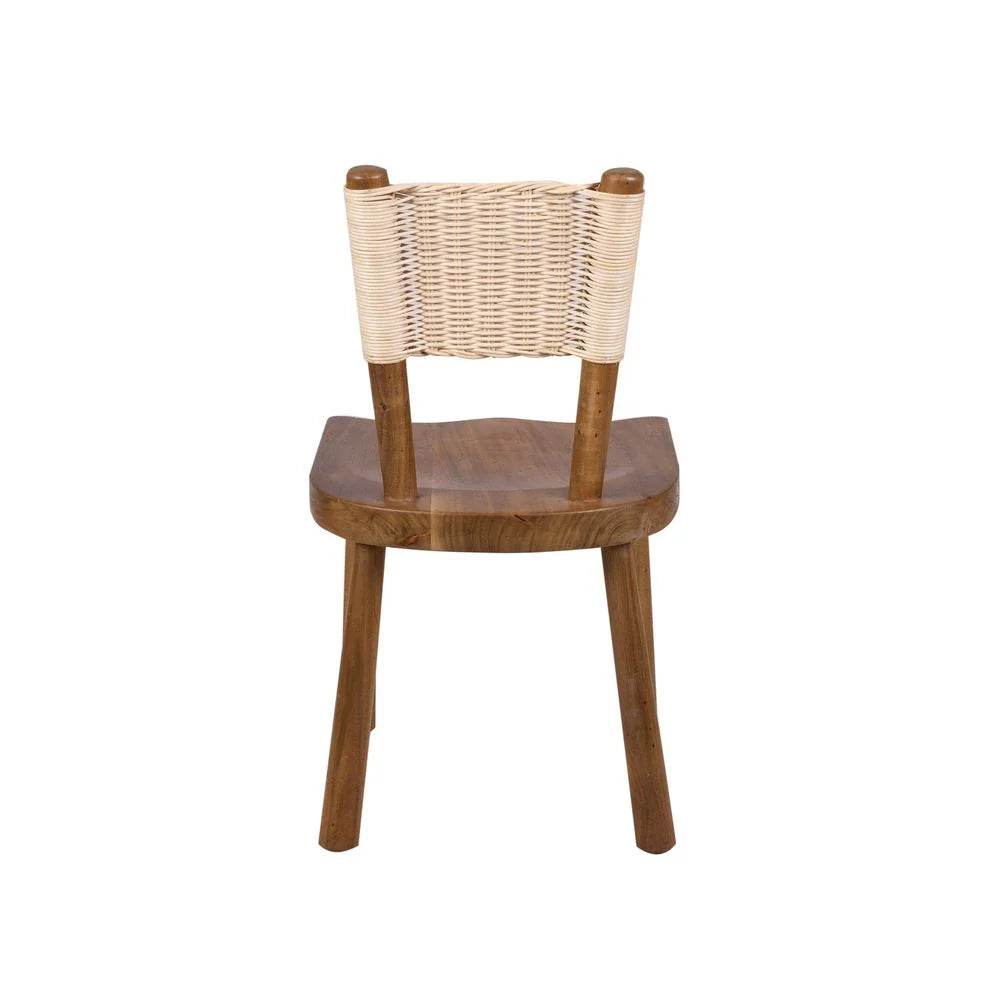 Natural Acacia and Rattan Dining Chair