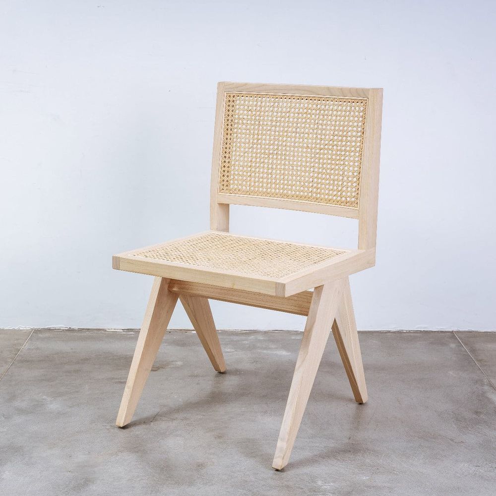 Natural Oak and Rattan Dining Chair