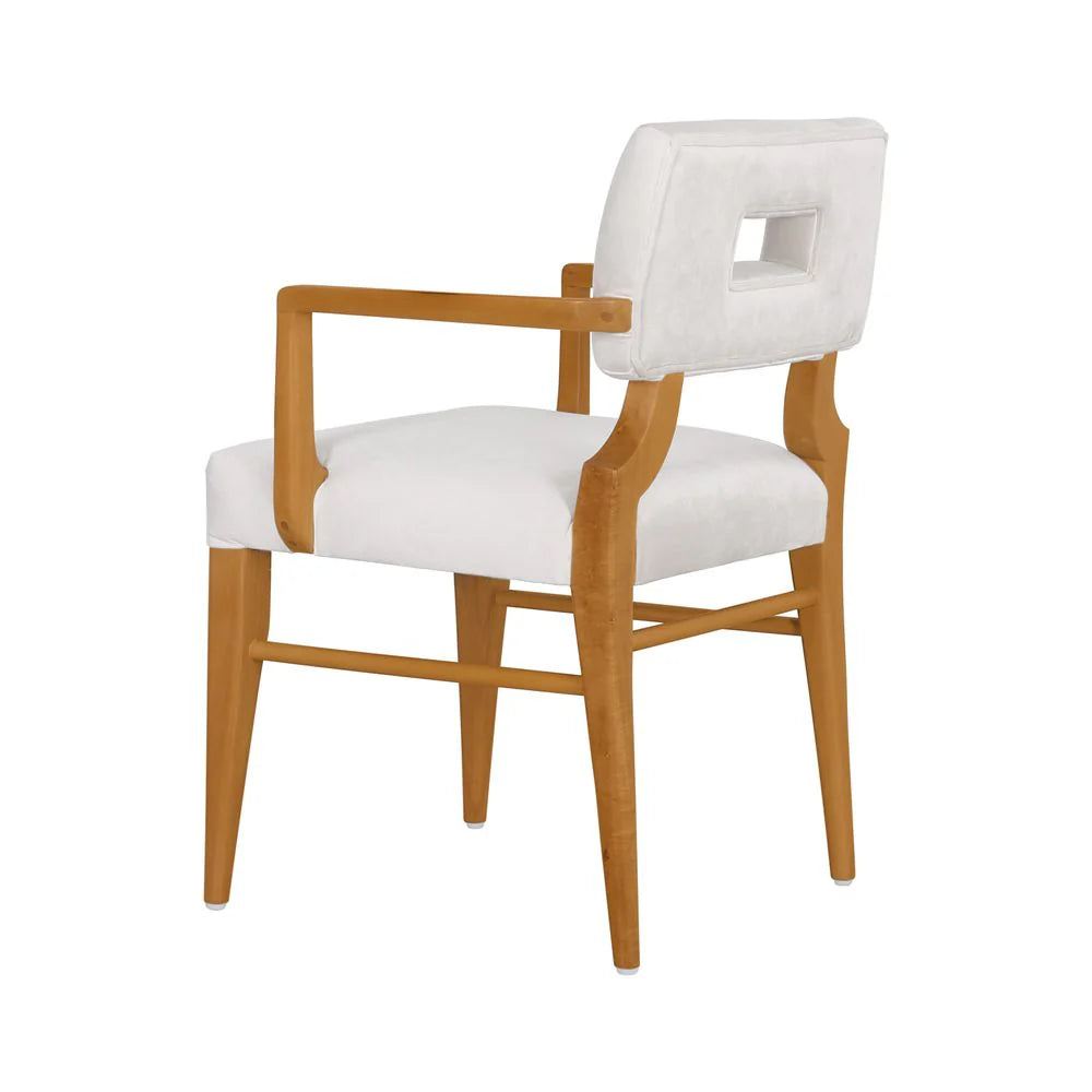 Acacia and Velvet Dining Chair in Natural and Beige – FL2401NTRL