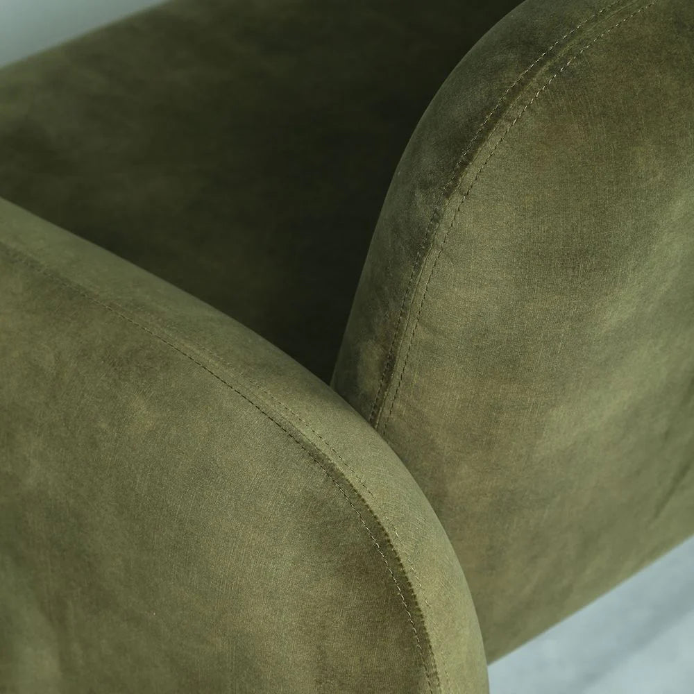 Green Iron and Fabric Loveseat
