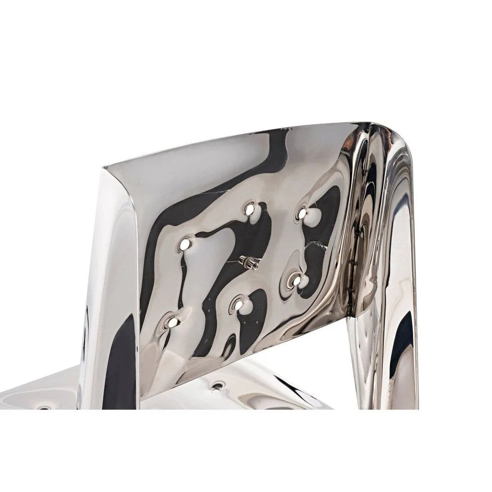 Silver-Tone Stainless Steel Dining Chair