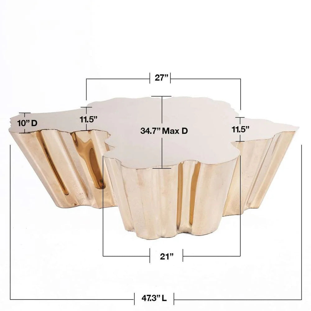 Rose Gold-Tone Stainless Steel Coffee Table