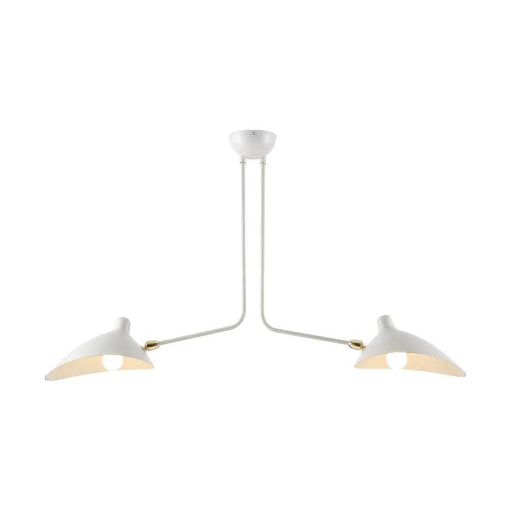 Matte White Solid Brass and Steel Ceiling Lamp