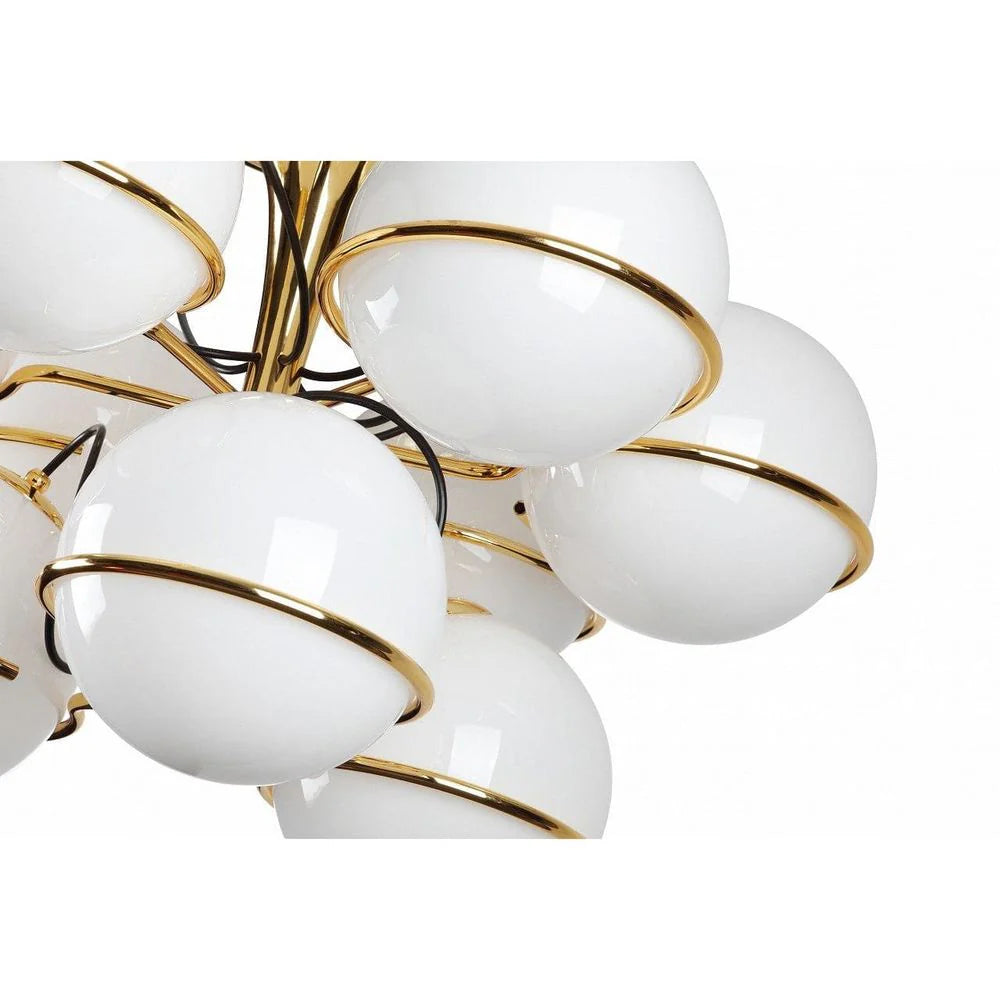 Champagne Gold-Tone Glass Flush Mount Light