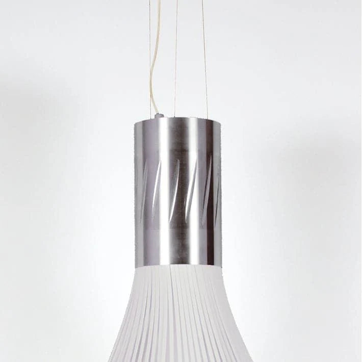 White Aluminum and Glass Pendant Light