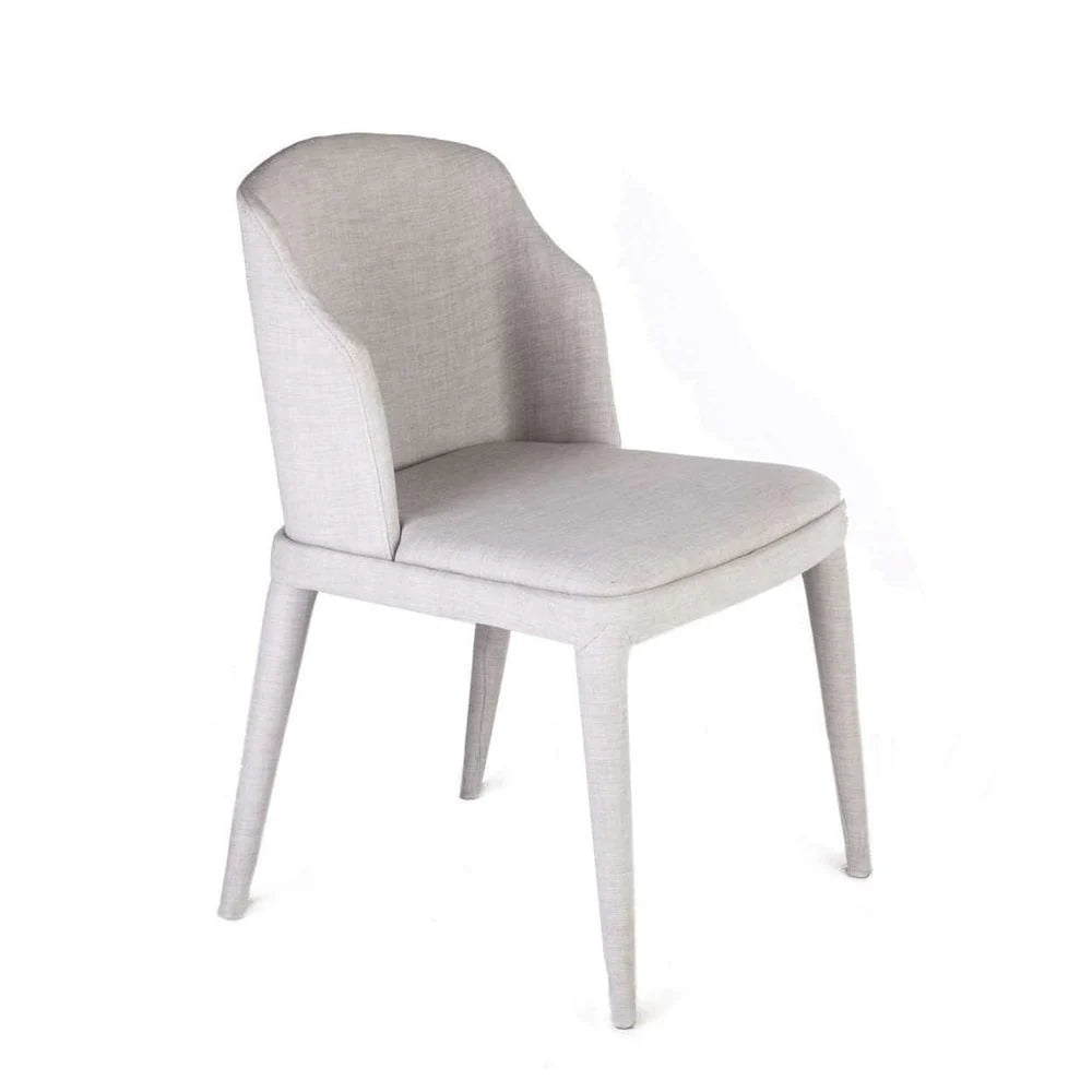 Light Grey Iron and Fabric Side Chair