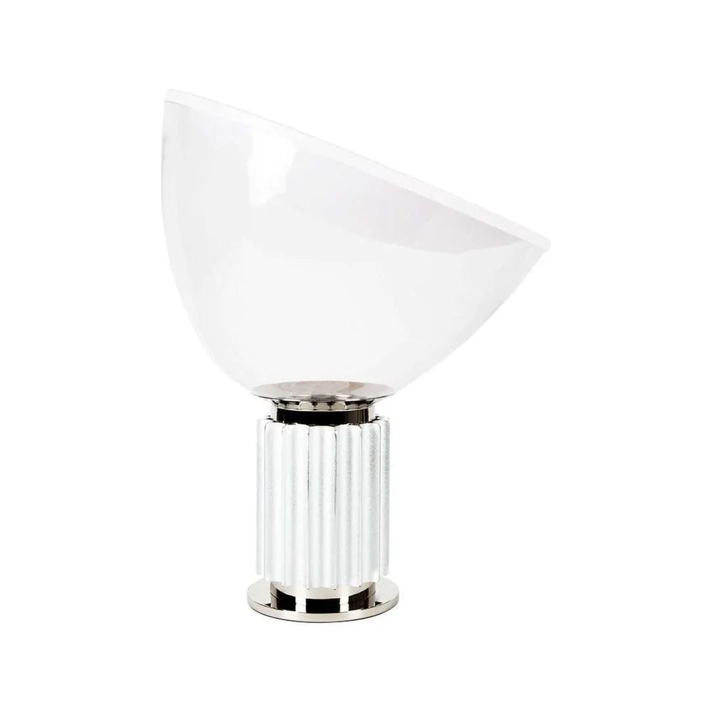 Iron Table Lamp in Silver-Tone and White