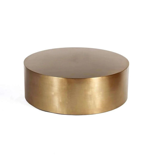 Brass-Tone Stainless Steel Coffee Table, 35.5-Inch