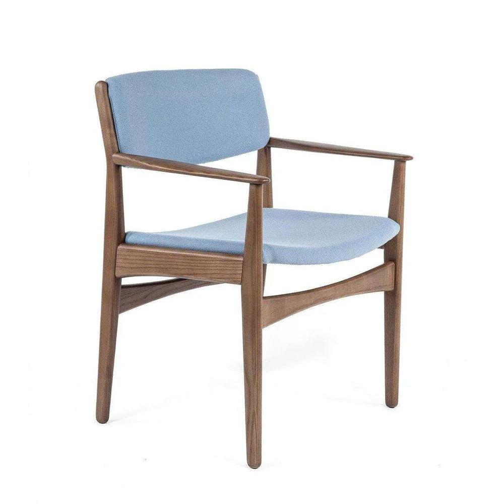 Blue Ash and Fabric Dining Chair