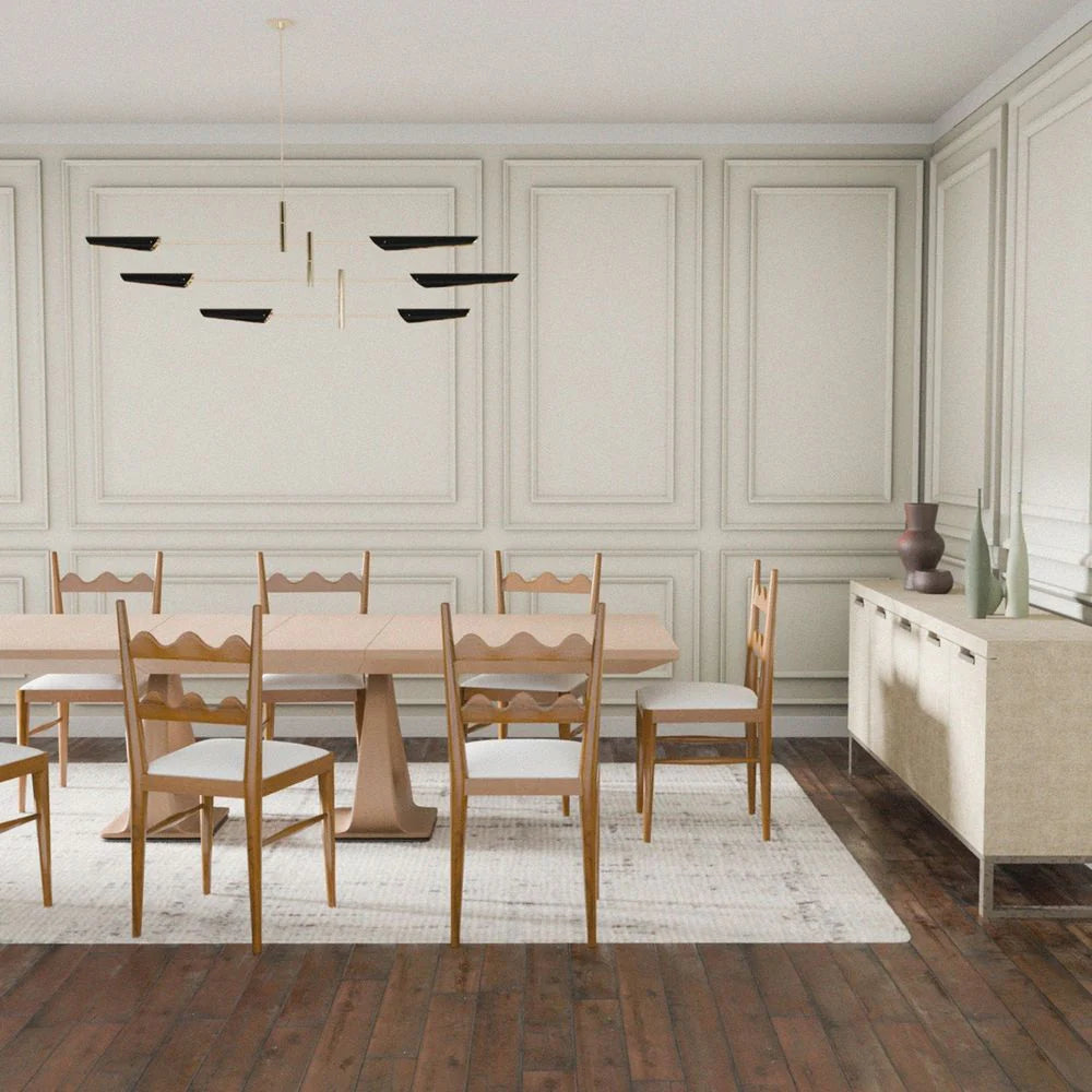 Natural Acacia and Fabric Dining Side Chair