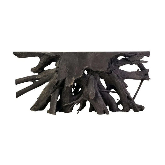 Black Teak Console Table, 47-Inch