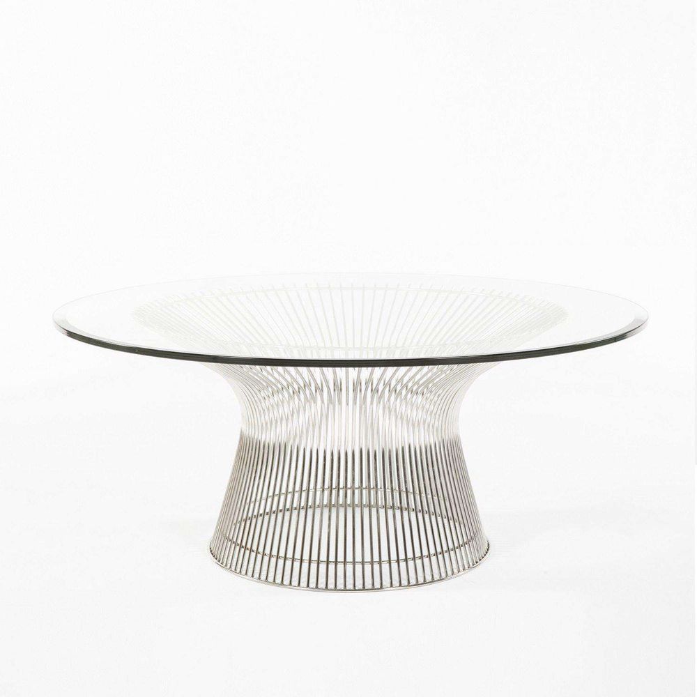 Stainless Steel and Glass Coffee Table