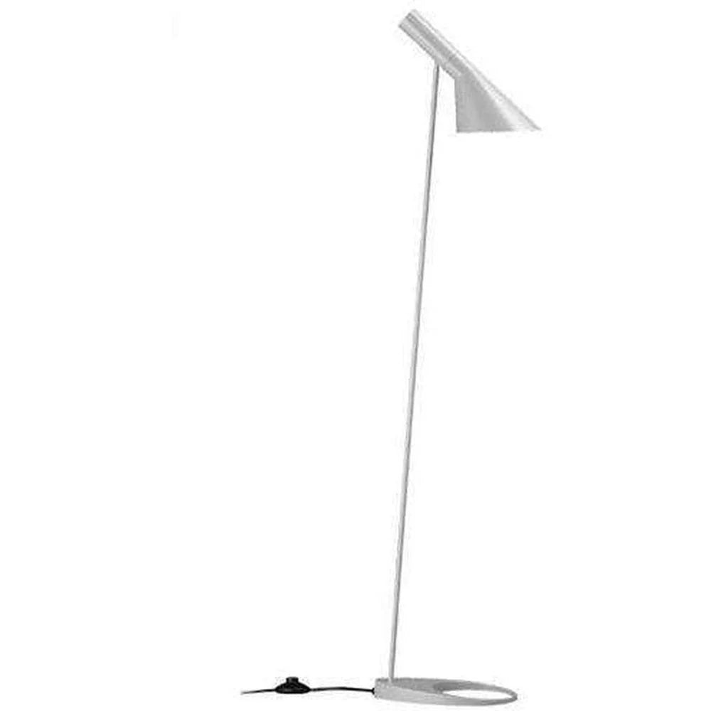 White Iron and Aluminum Floor Lamp