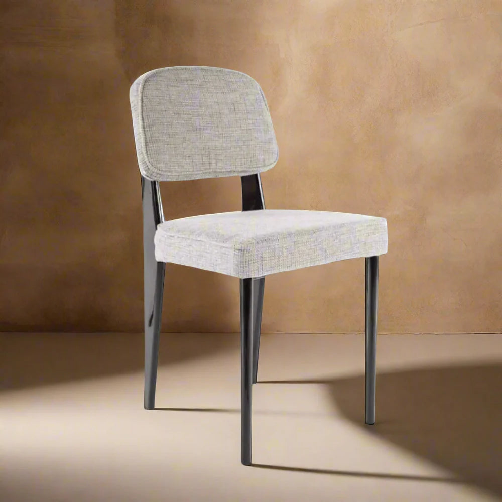Grey Fabric and Metal Dining Chair