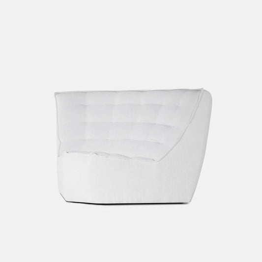 White Rubberwood and Fabric Sectional Corner Unit