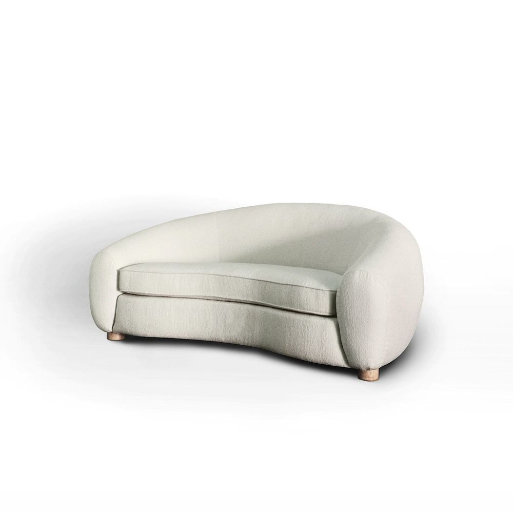Boucle and Acrylic Sofa, 71-Inch
