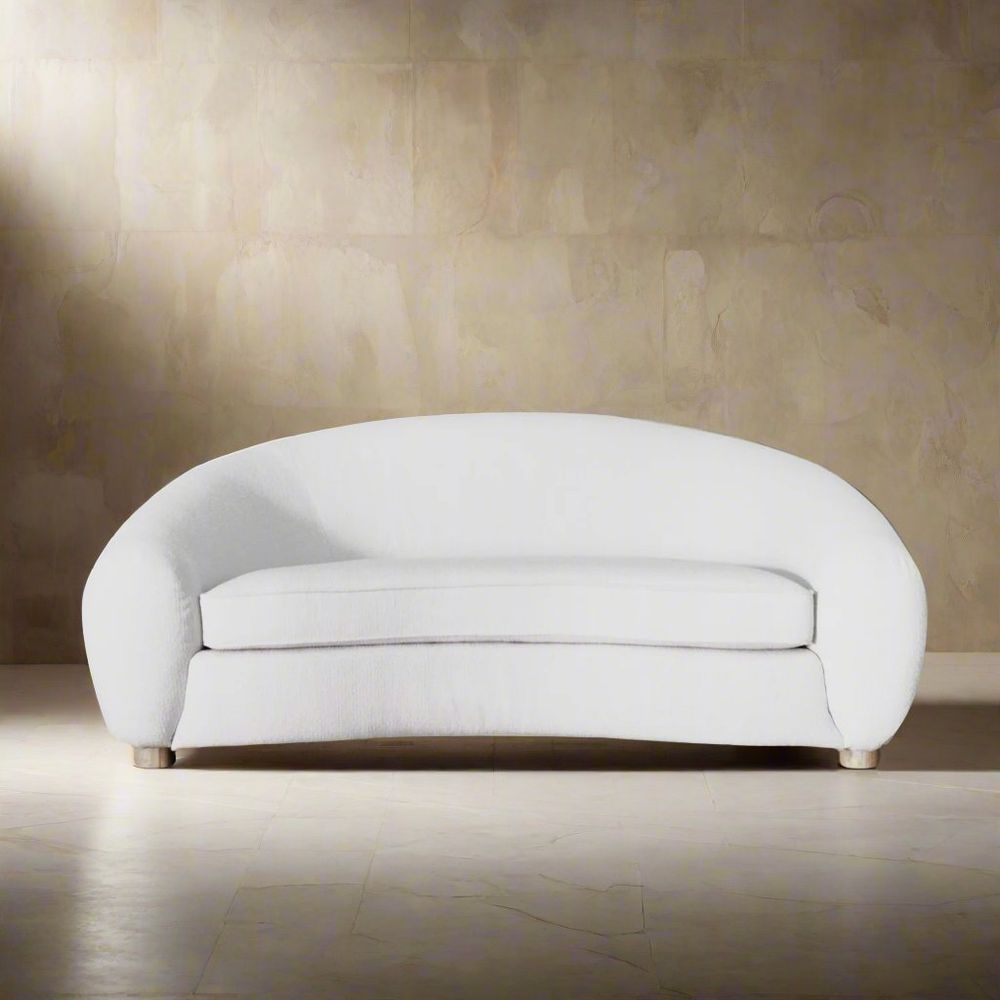 Boucle and Acrylic Sofa, 71-Inch