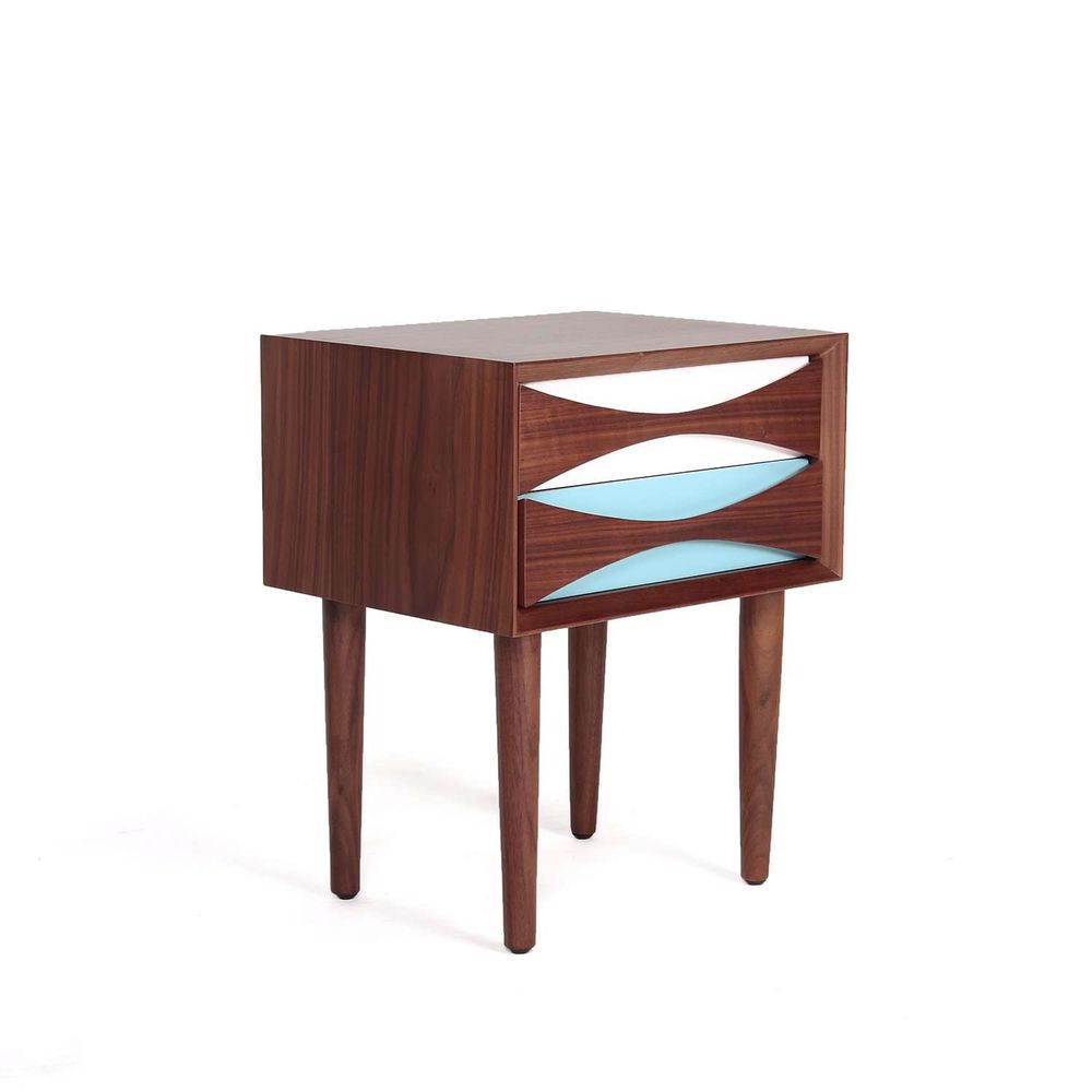 Walnut Veneer Nightstand, 16-Inch