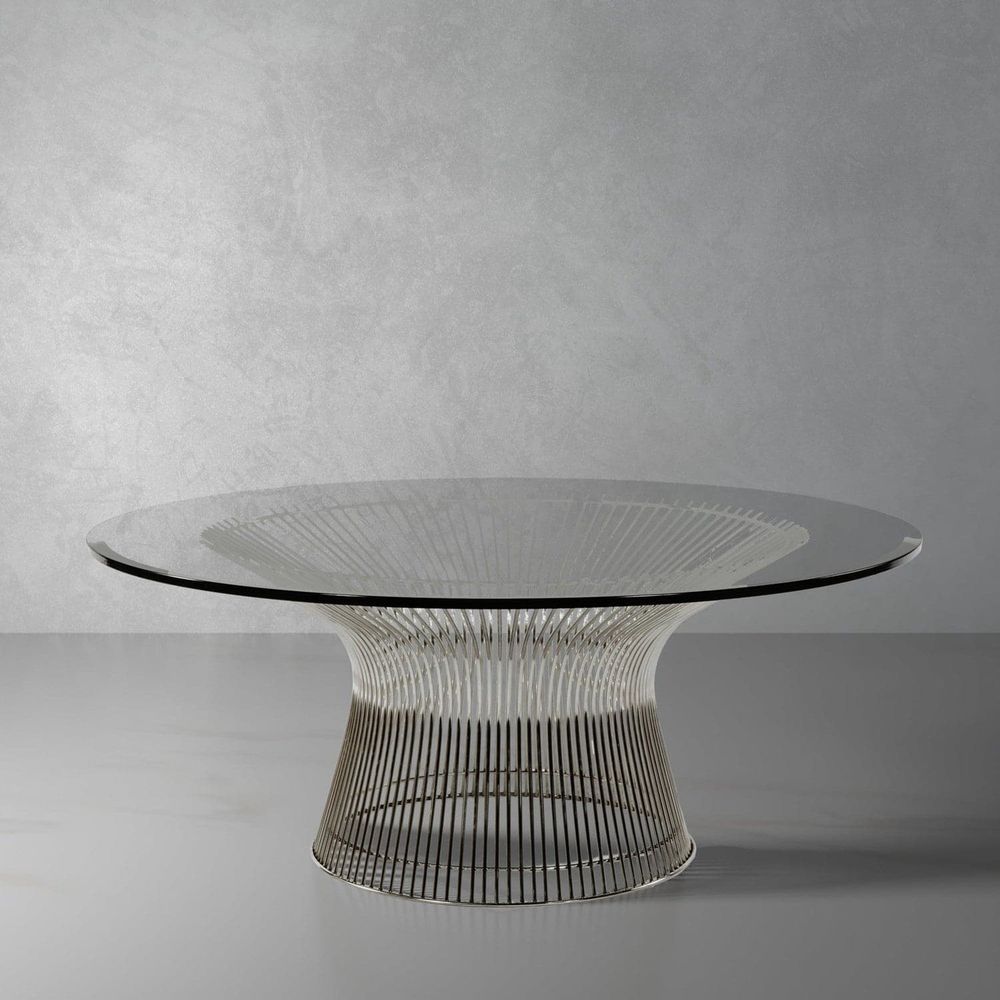 Stainless Steel and Glass Coffee Table