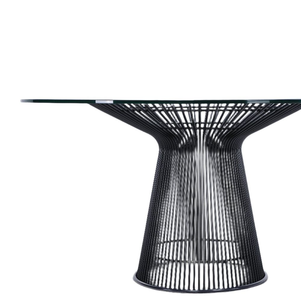 Clear Stainless Steel and Glass Dining Table – FB9688GLSBLK