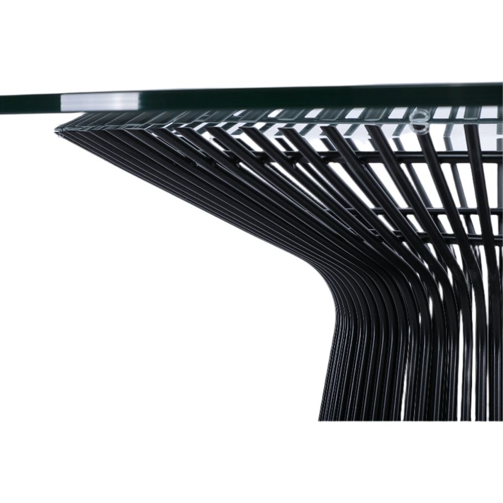 Clear Stainless Steel and Glass Dining Table – FB9688GLSBLK