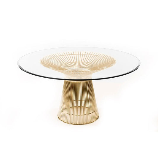 Clear Stainless Steel and Glass Dining Table – FB9688GLSGOLD