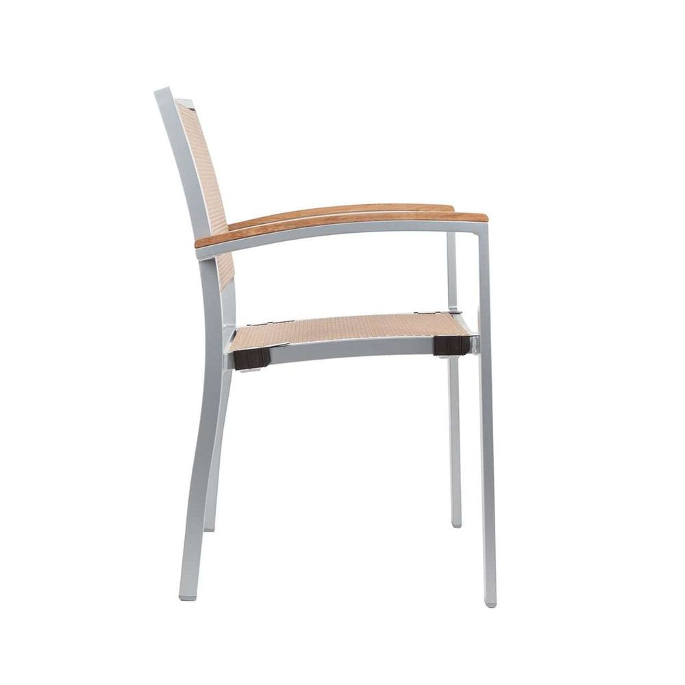 Beige Aluminum Dining Chair