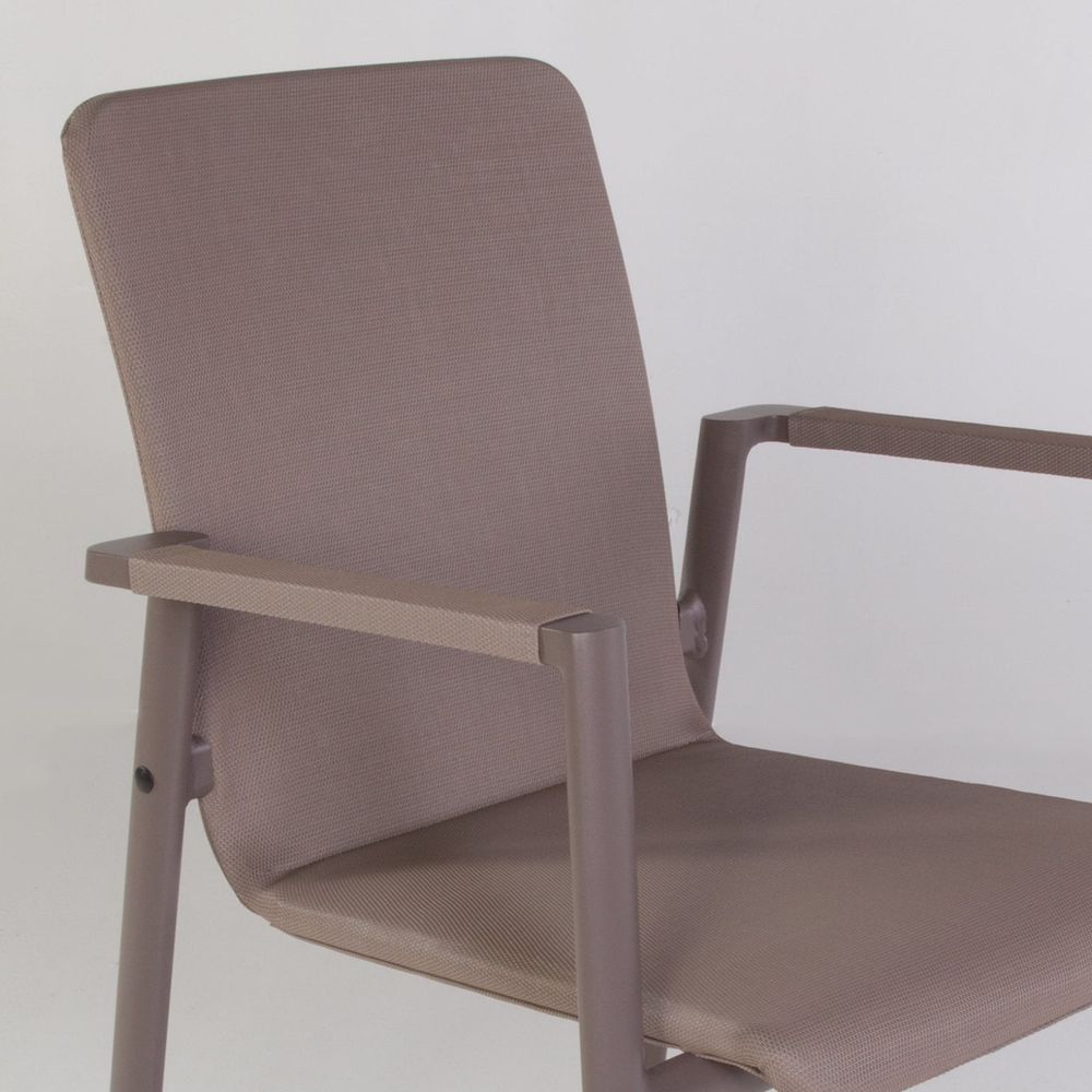 Taupe Aluminum Armchair