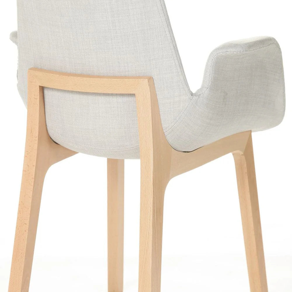 Grey Beech and Fabric Dining Chair