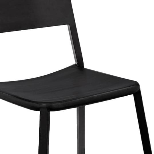 Matte Black Stainless Steel Dining Chair