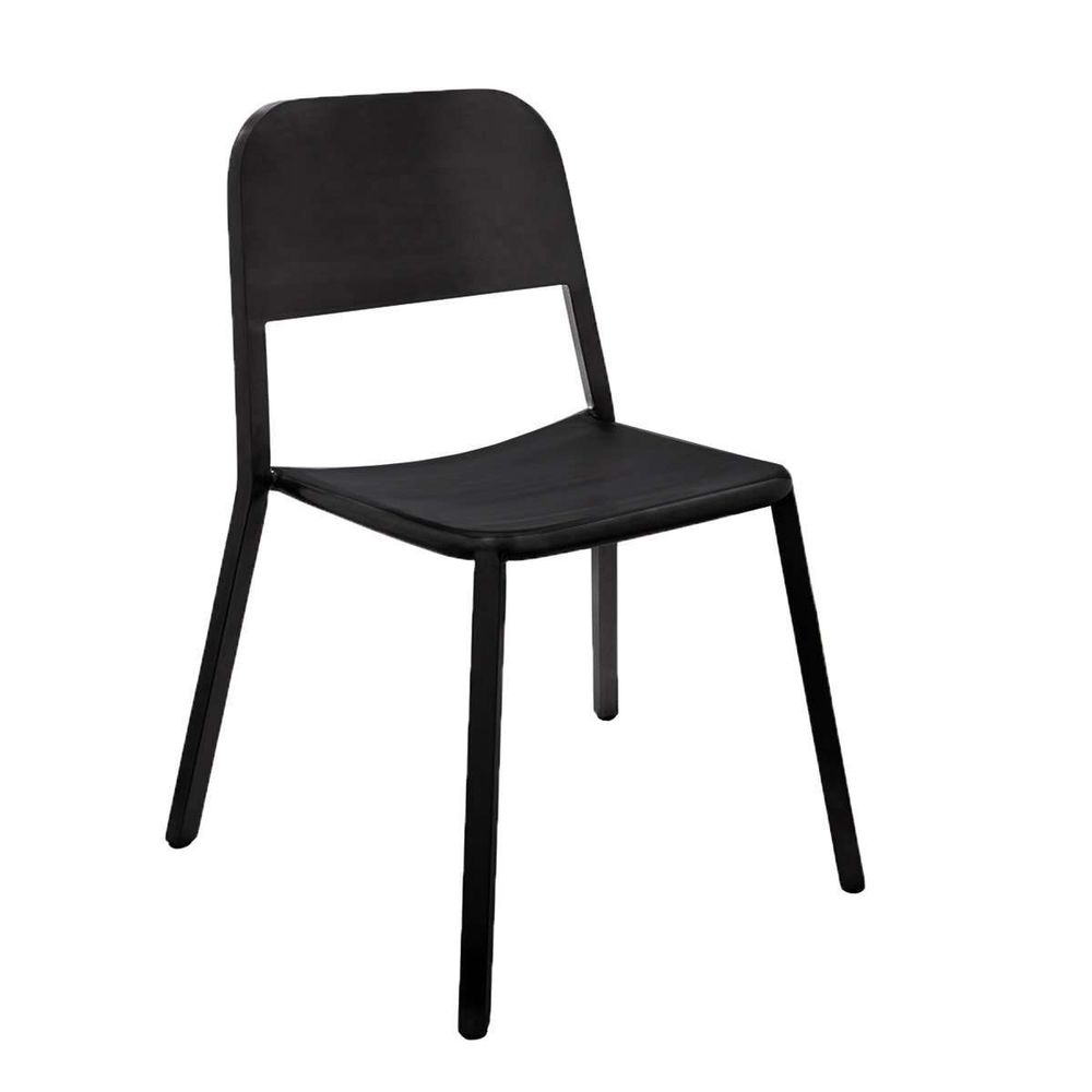Matte Black Stainless Steel Dining Chair