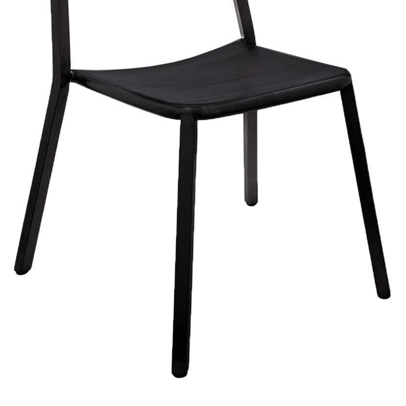 Matte Black Stainless Steel Dining Chair