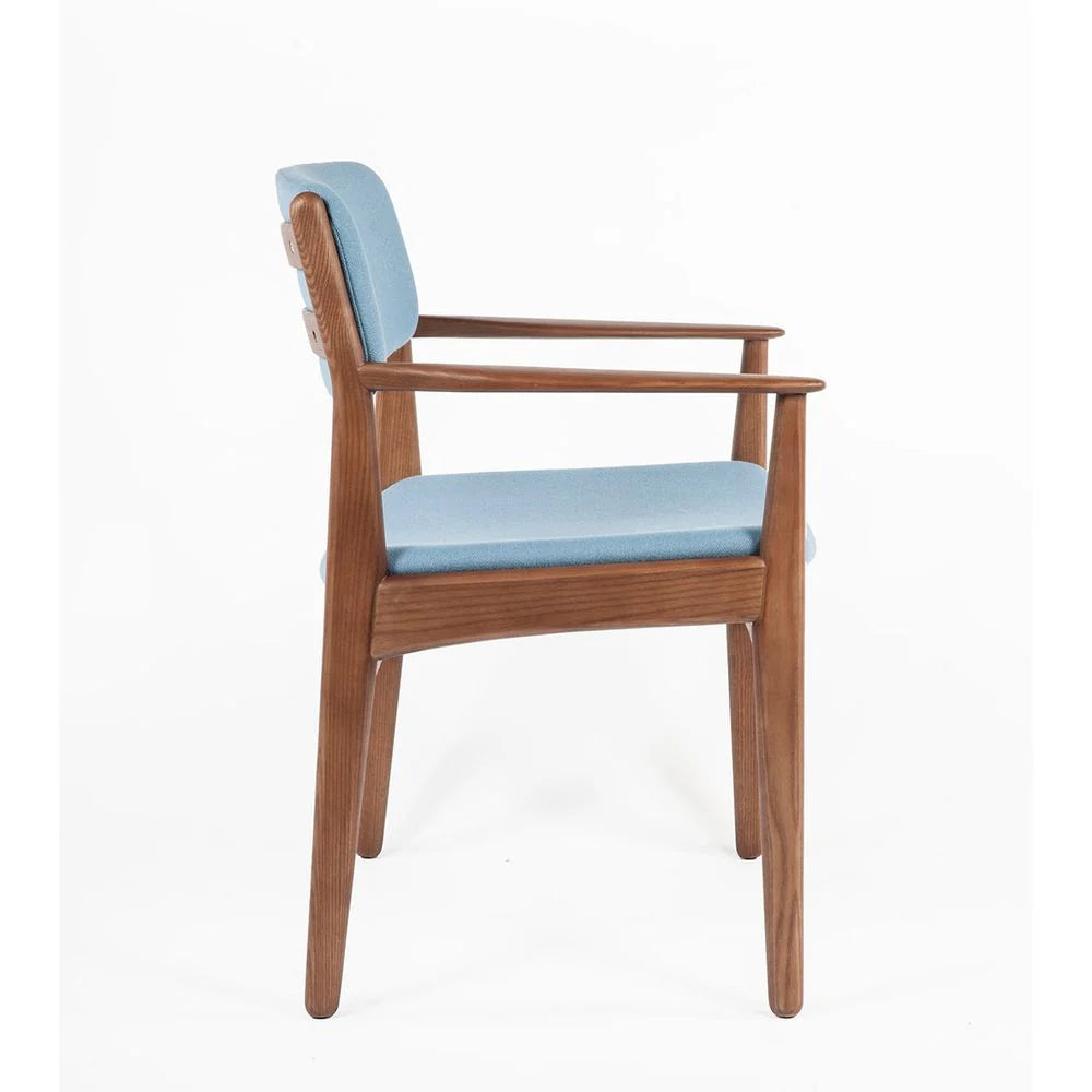 Blue Ash and Fabric Dining Chair