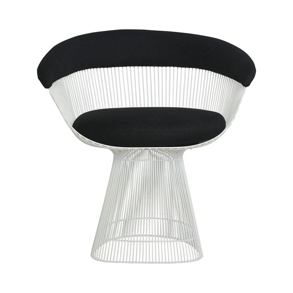 Stainless Steel and Fabric Dining Chair in Black and White