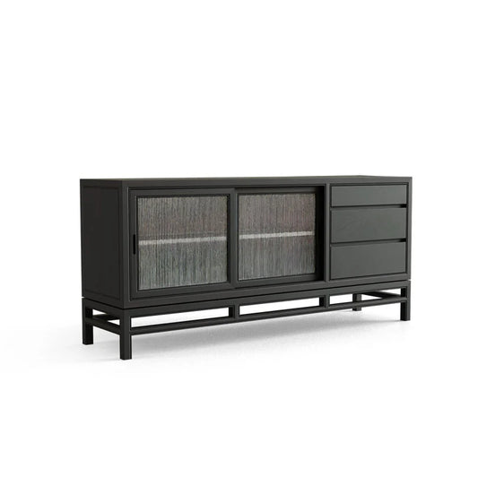 Red Oak Veneer and Acrylic Sideboard, 70-Inch