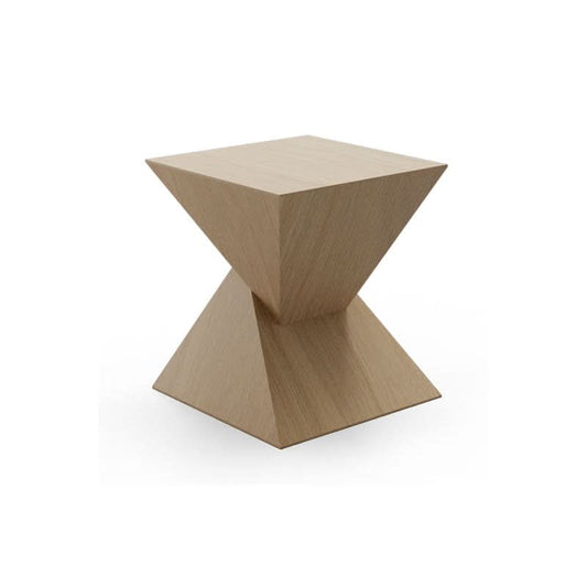 Natural Oak Veneer Side Table, 16.5-Inch