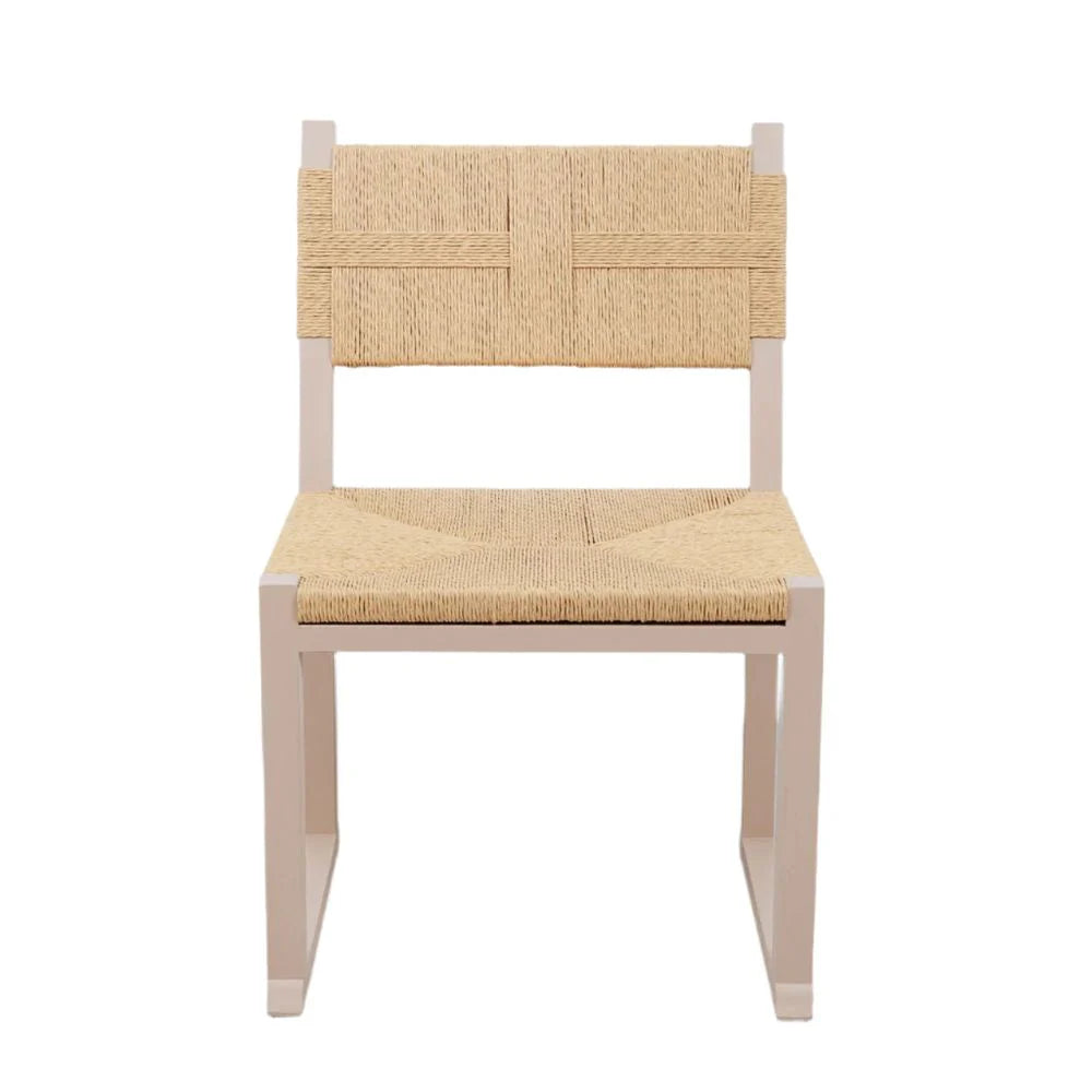 Ivory Teak and Seagrass Dining Chair