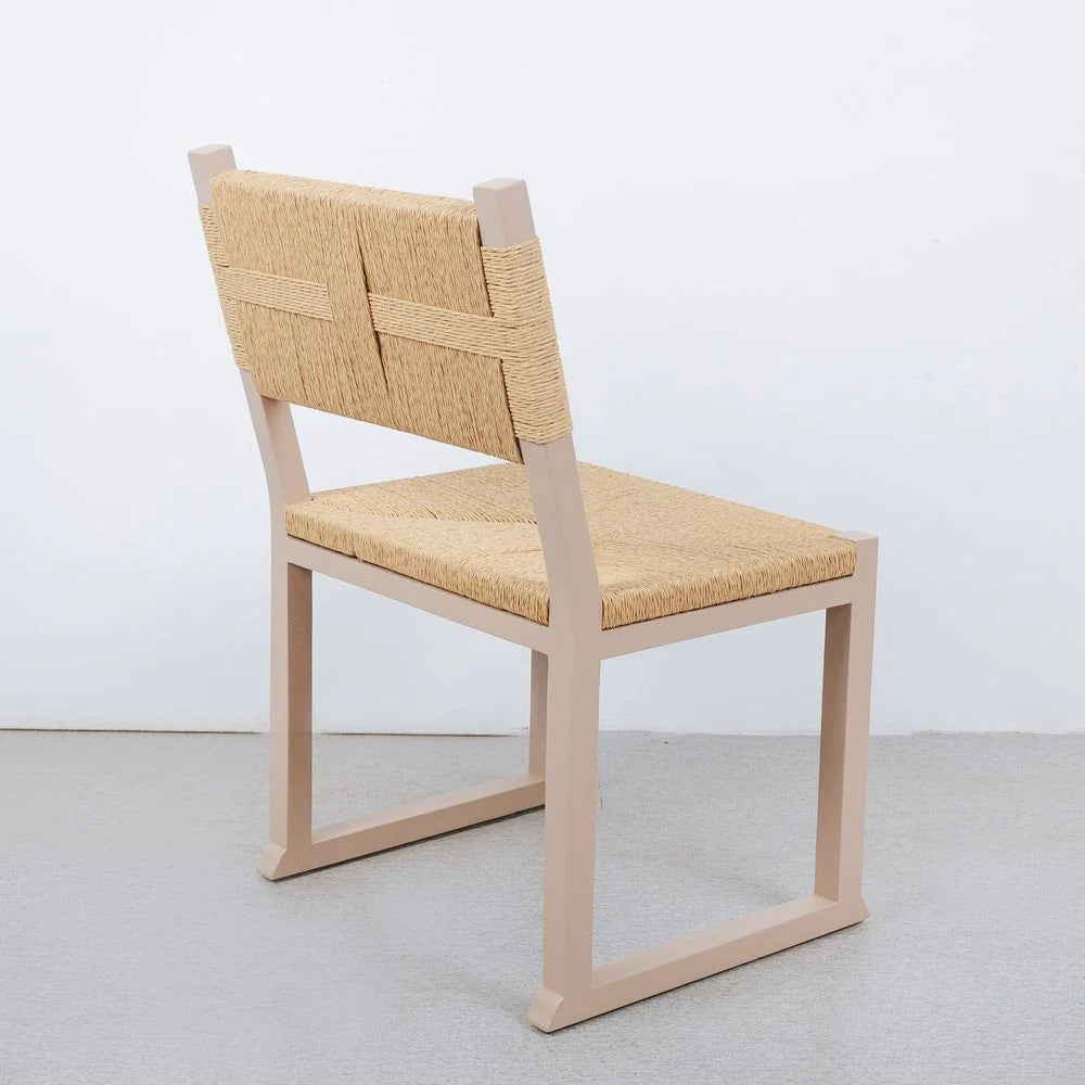 Ivory Teak and Seagrass Dining Chair