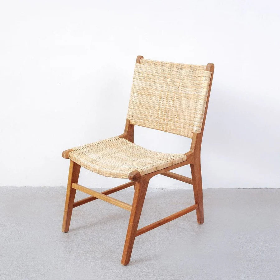 Natural Teak and Rattan Dining Chair – FL1024