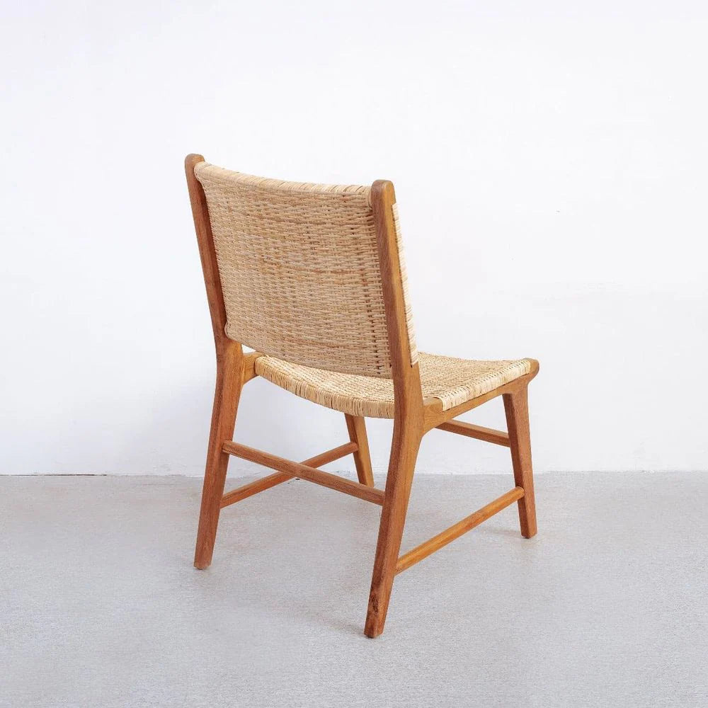 Natural Teak and Rattan Dining Chair – FL1024