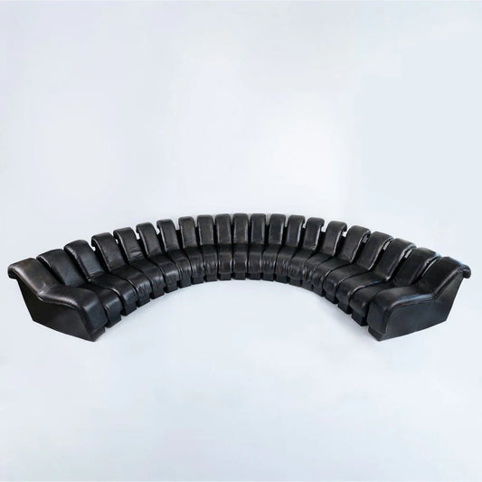 Black Wood and Leather Sectional Center Unit – FL1051BMAH-C