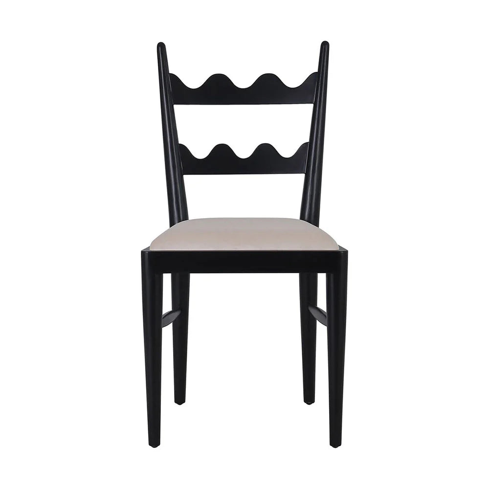Black Acacia and Fabric Dining Chair – FL1056BLK-NEW