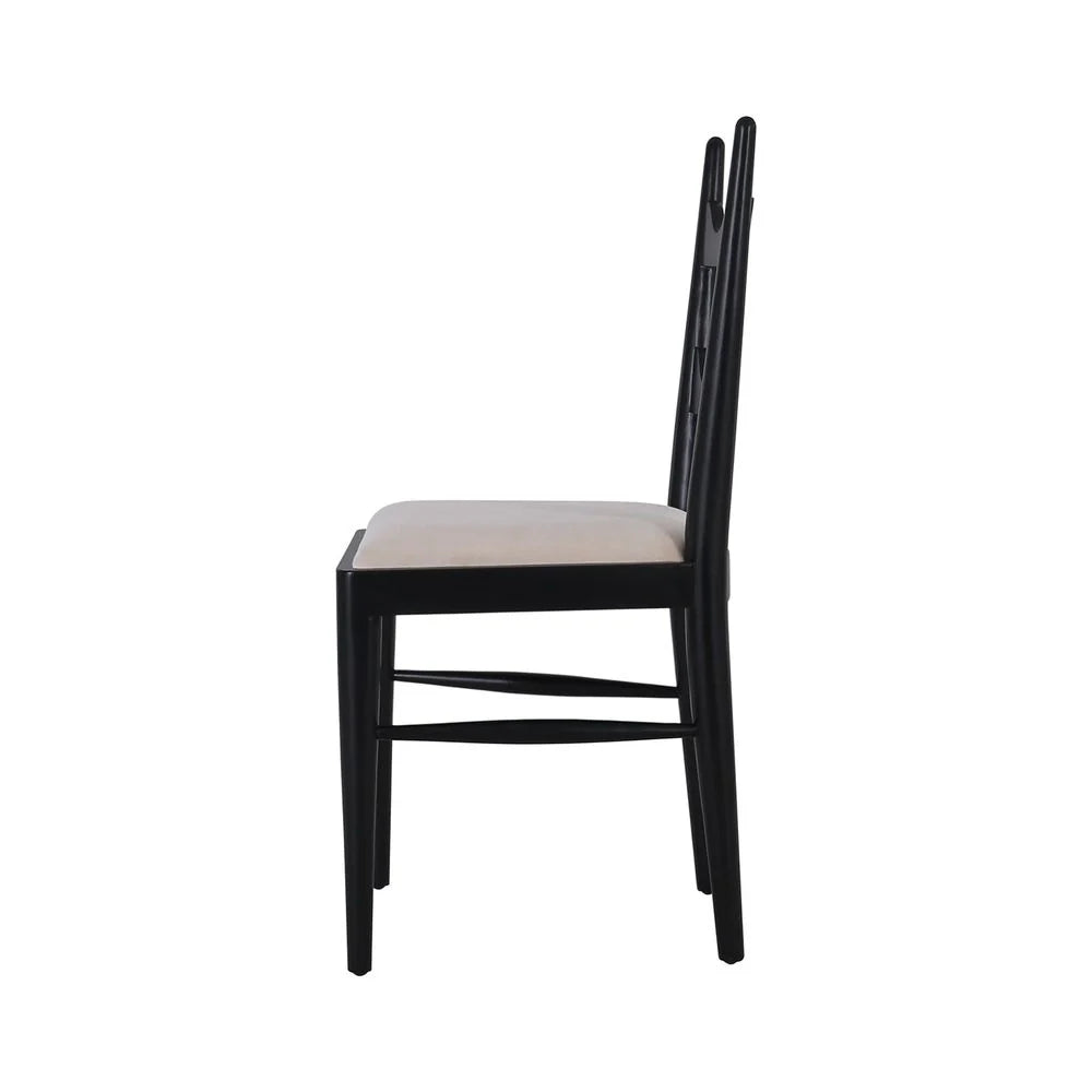 Black Acacia and Fabric Dining Chair – FL1056BLK-NEW
